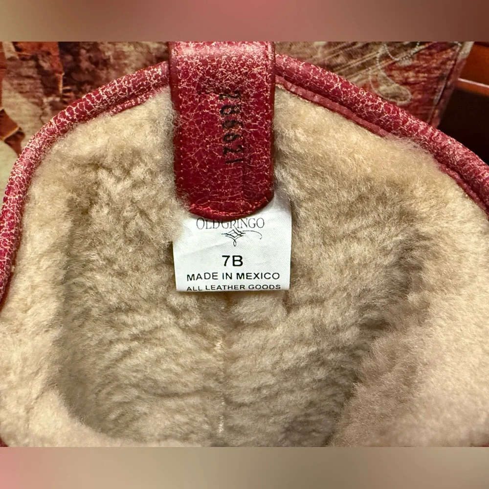 Old Gringo Boots Shearling Diego Red Winter Cowboy Boots UGG Fur Boots 7 Rare - Picture 8 of 8